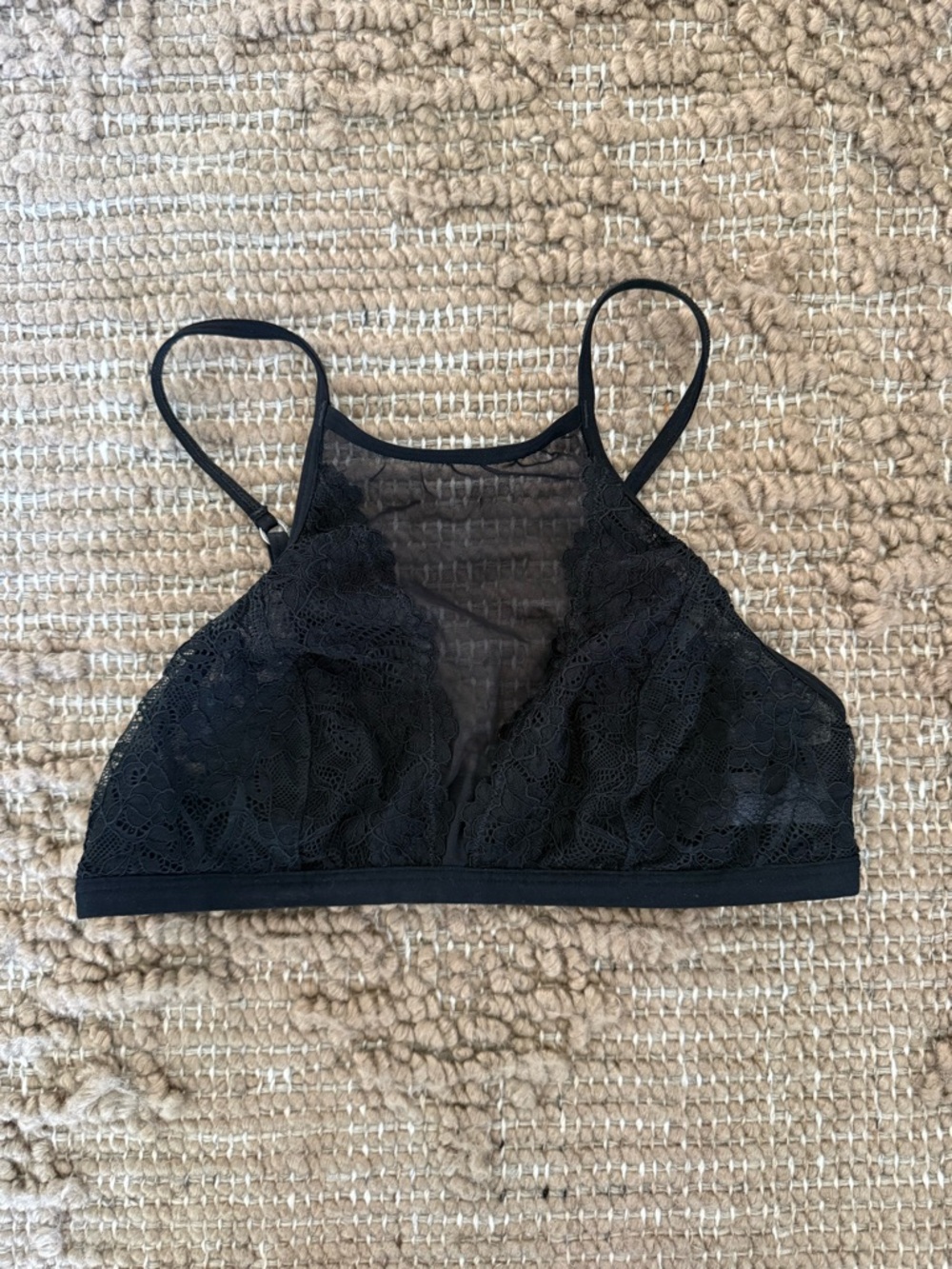 Abercrombie & Fitch Black Lace Mesh Bralette